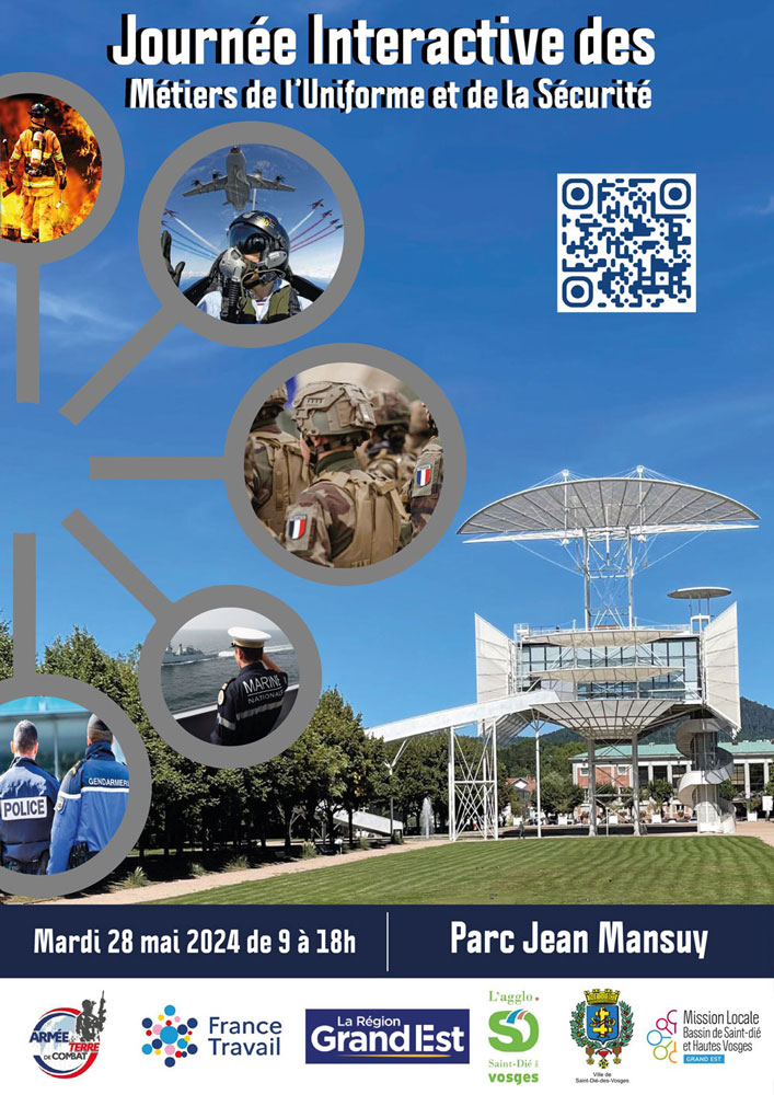 affiche journée interactive des métiers de l'uniforme et de la Sécurité