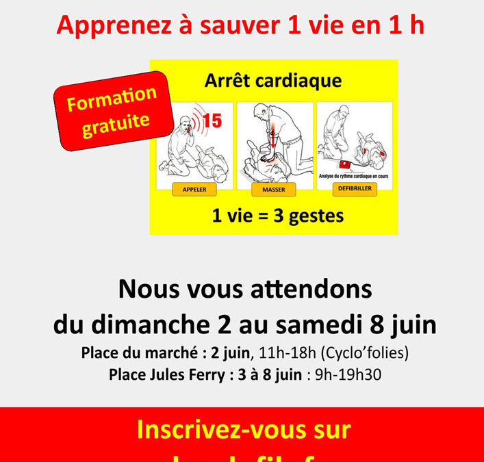 Arrêts cardiaques : Déo Defib’ du 2 au 8 juin : une heure, une vie
