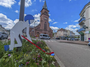 Photo des décorations de la ville sur le thème des jeux olympiques 2024