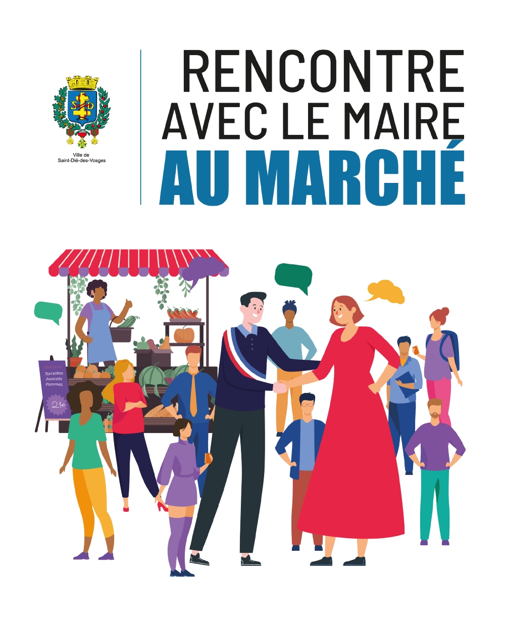 visuel des rencontres avec le maire au marché