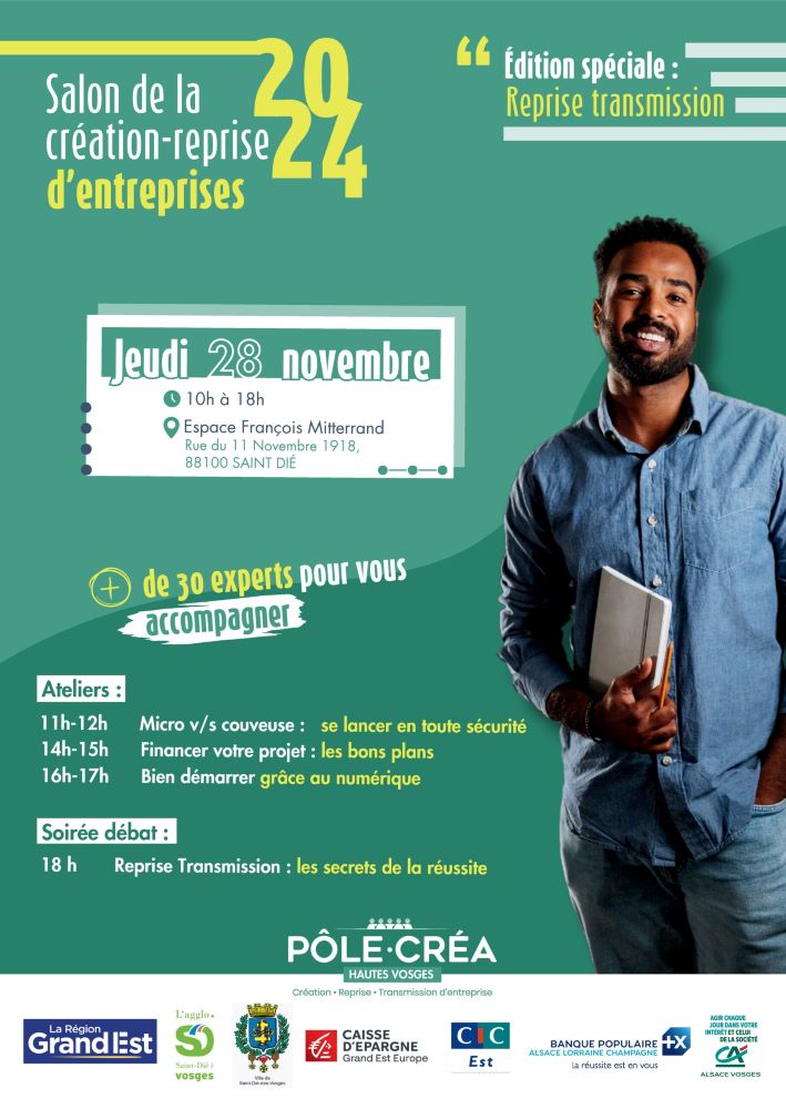 affiche du salon de la création-reprise d'entreprises 2024