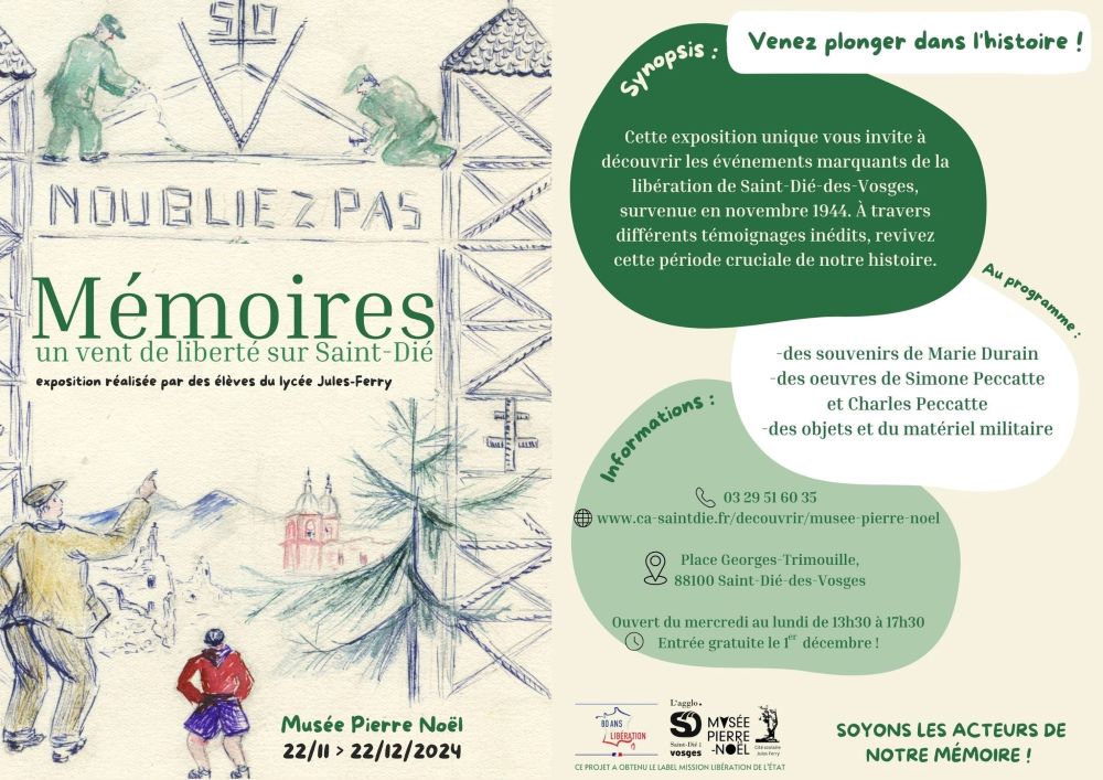 exposition mémoires un vent de liberté au musée pierre noel du 22 novembre au 22 décembre