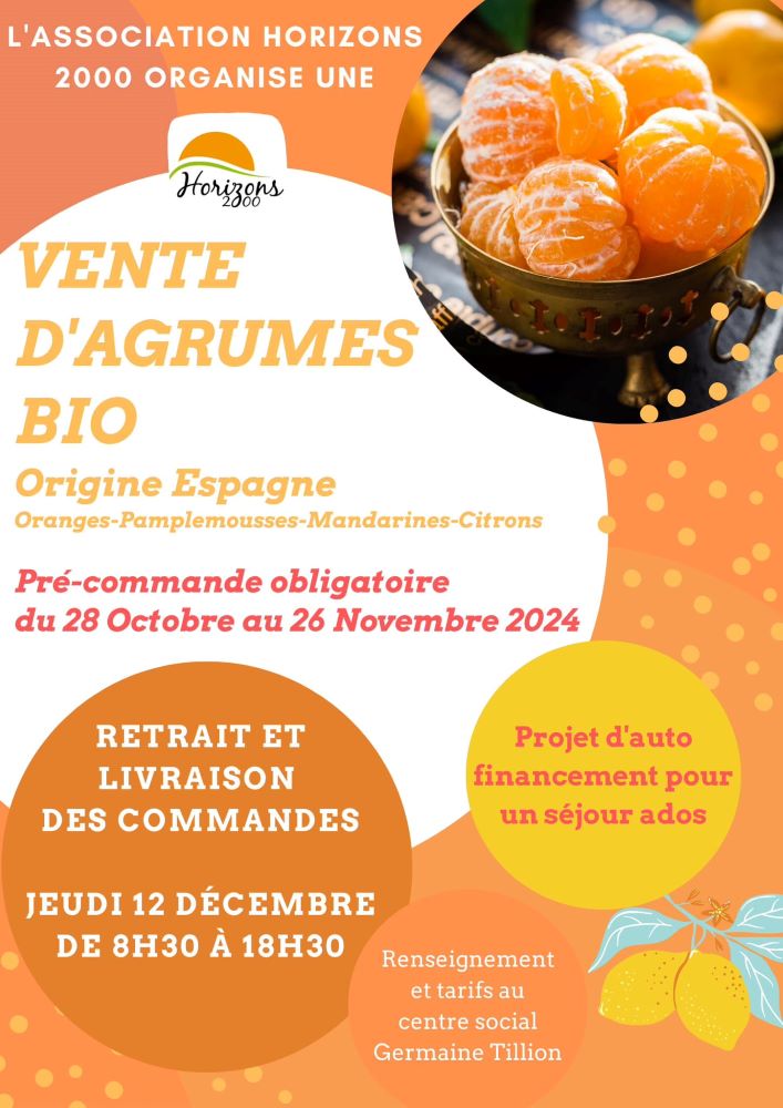 Vente d’agrumes par le centre social Germaine-Tillion