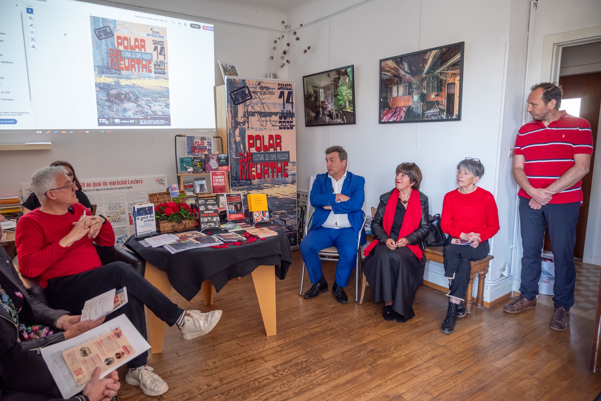 le-festival-du-livre-policier-approche Photo prise lors du point presse de présentation de Polar sur Meurthe 2025