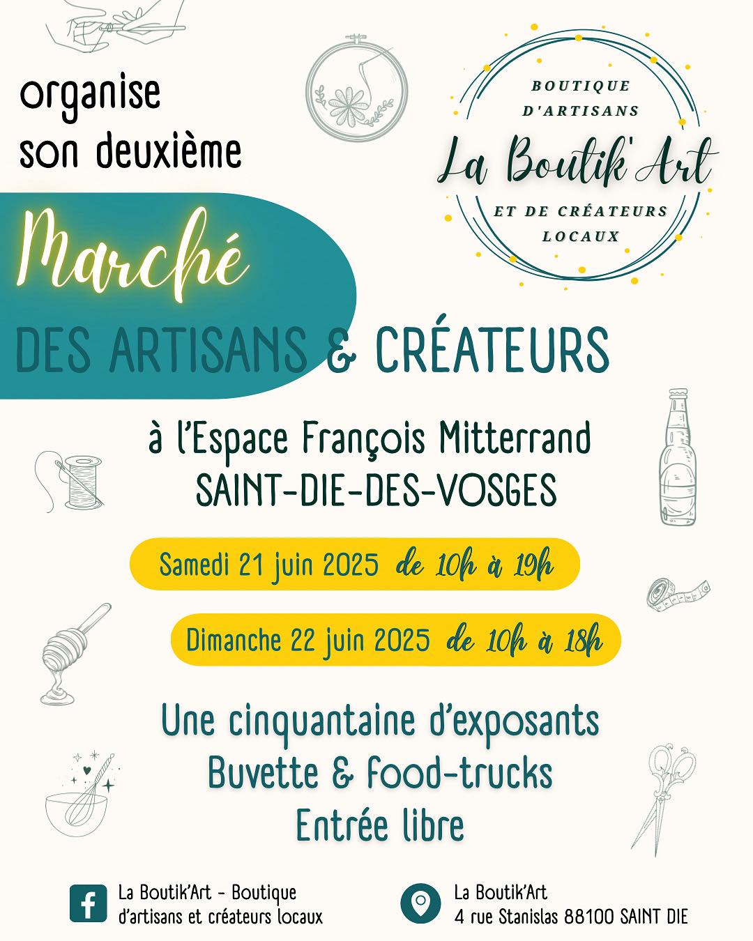 Marché artisanal proposé par la Boutik’Art
