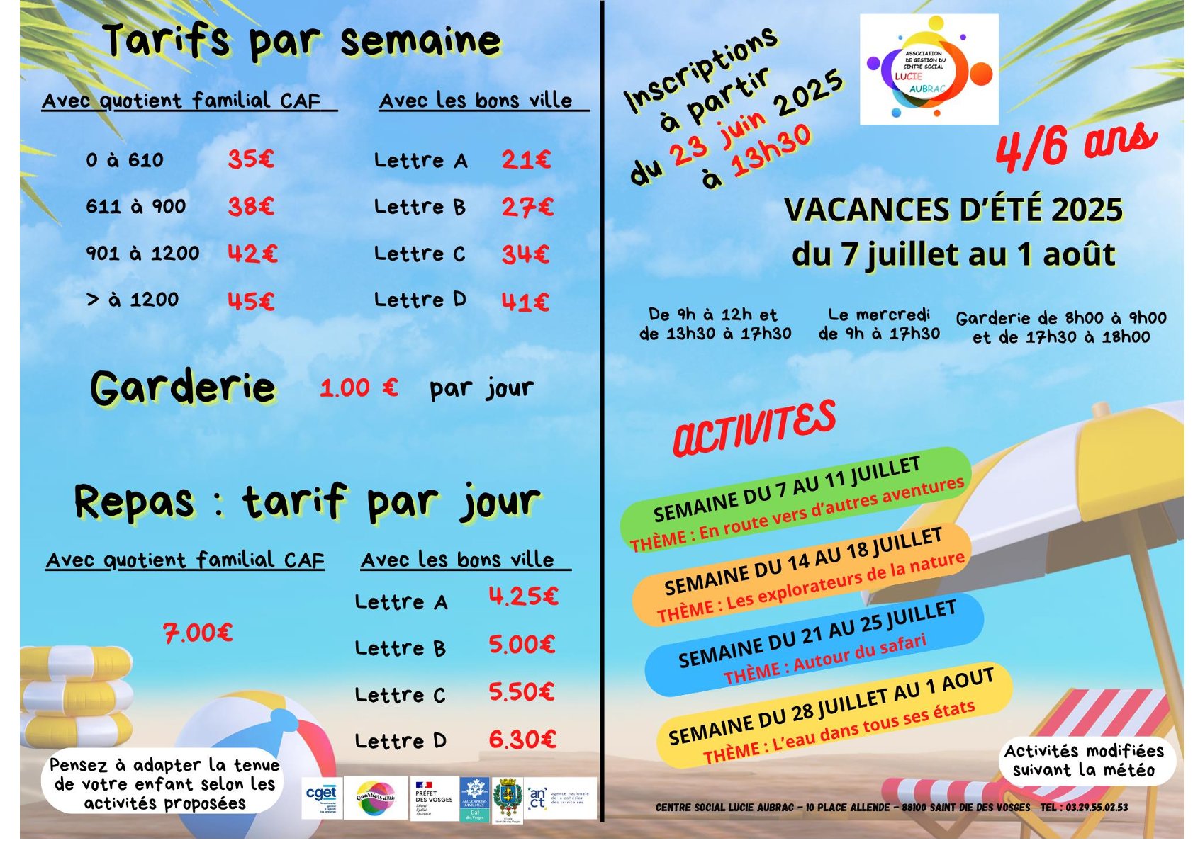 programme alsh du 7 au 18 avril 2025