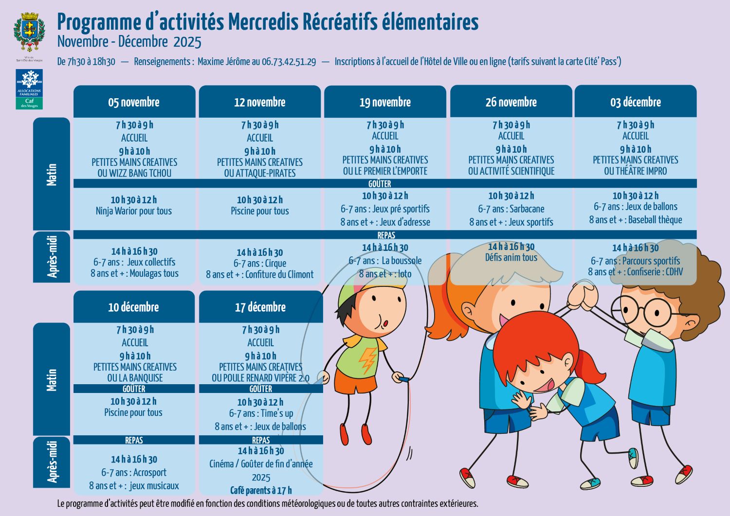 programme_NOV-DECEMBRE-20252 mercredis récréatifs nov dec 2025