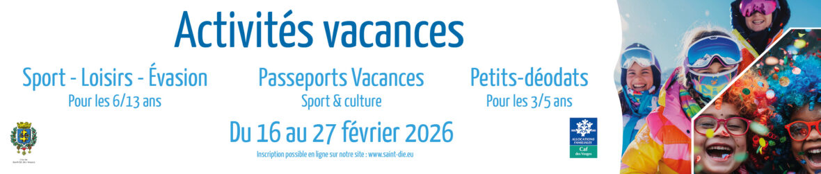 bandeau des activités vacances de février 2026