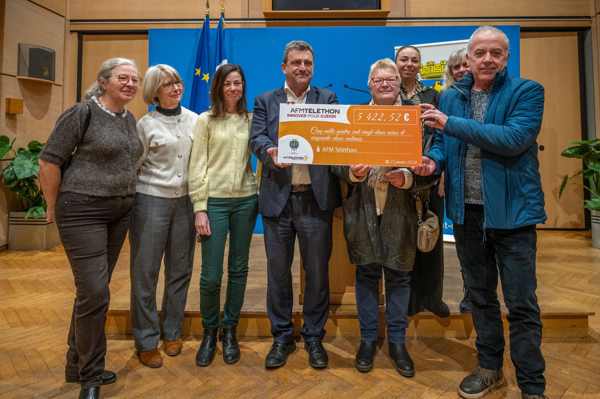 Un chèque de 5 422,52 € remis à l’AFM Téléthon !