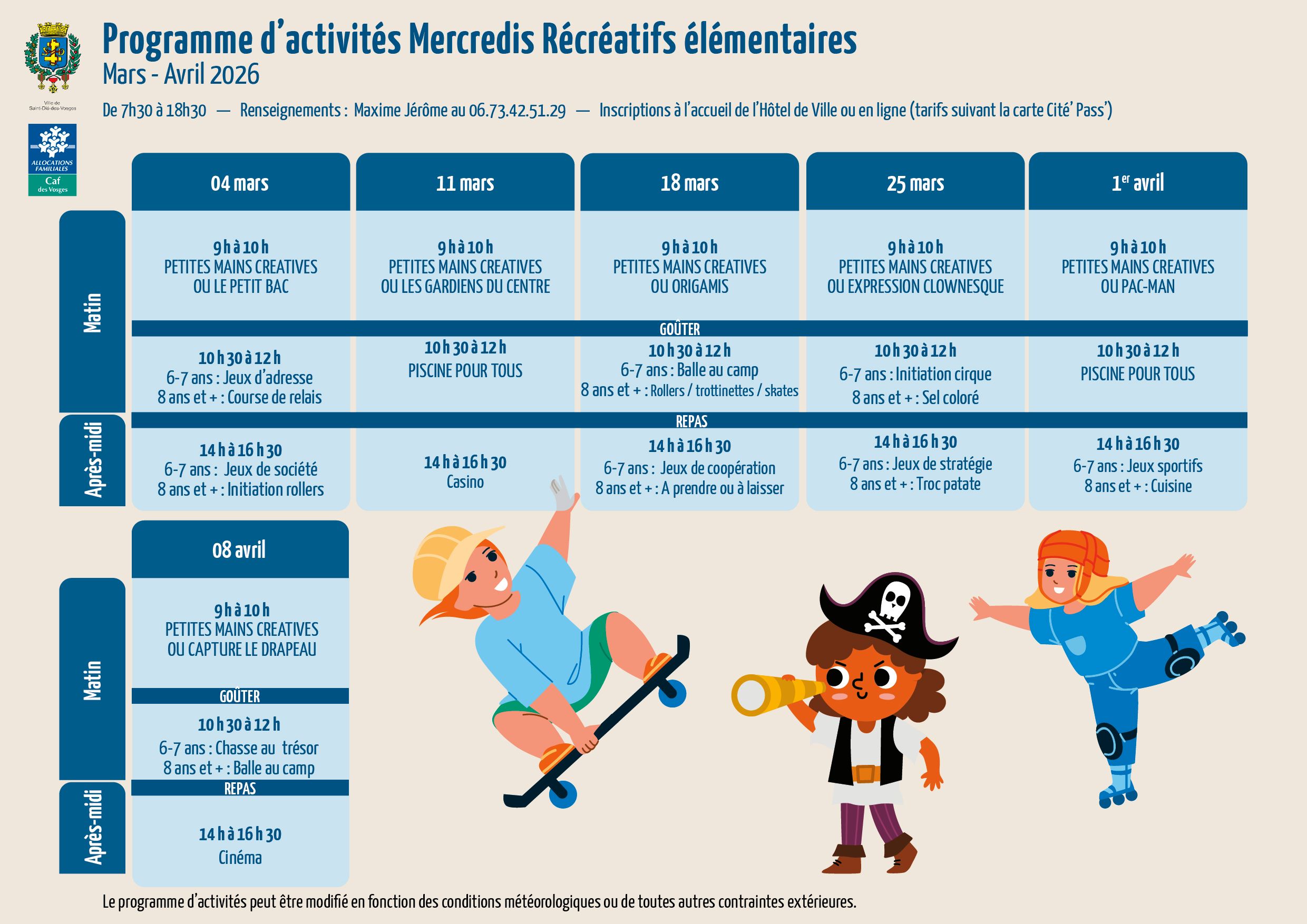 programme_MARS-AVRIL-20262 mercredis récréatifs mars-avril 2026