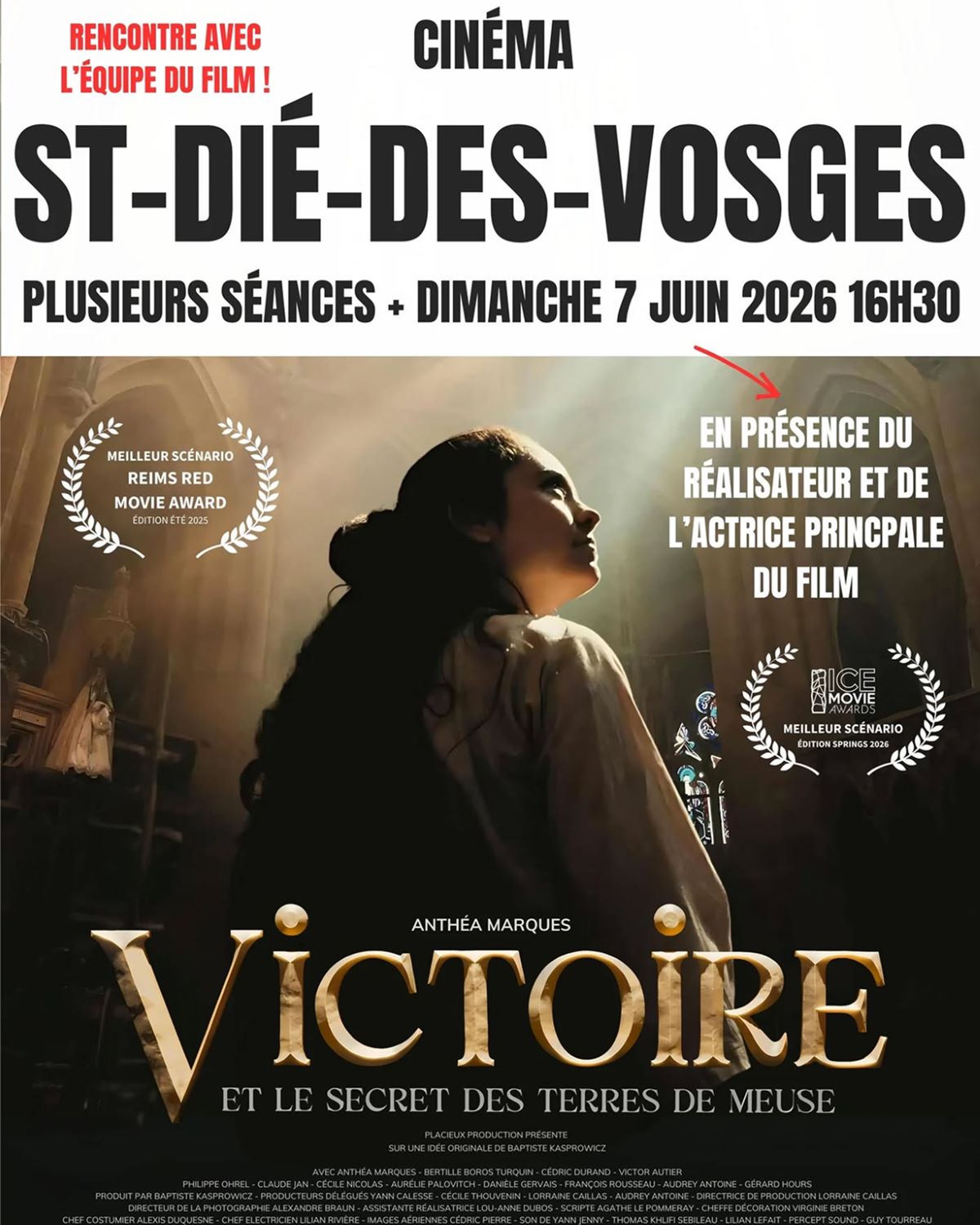 Diffusion du film Victoire et les secrets des terres de Meuse, en présence de l’actrice principale et du réalisateur