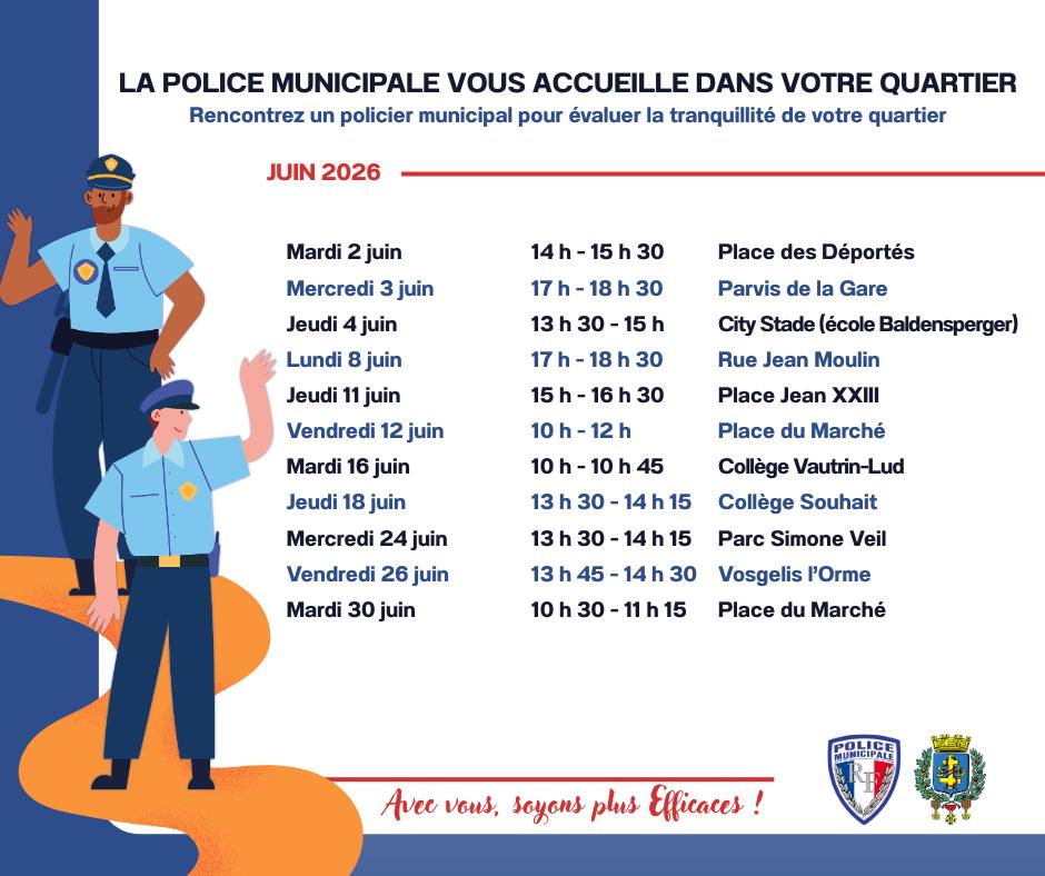 Permanence du poste mobile de proximité de la police municipale de juin