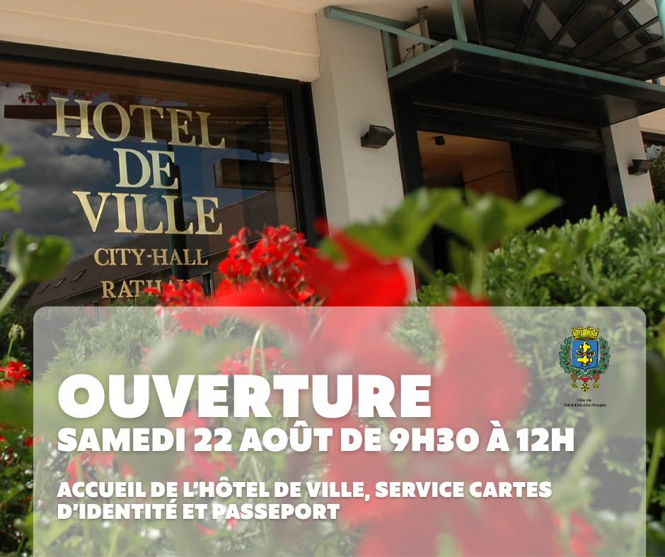Ouverture de l'accueil de l'Hôtel de Ville aout 2026