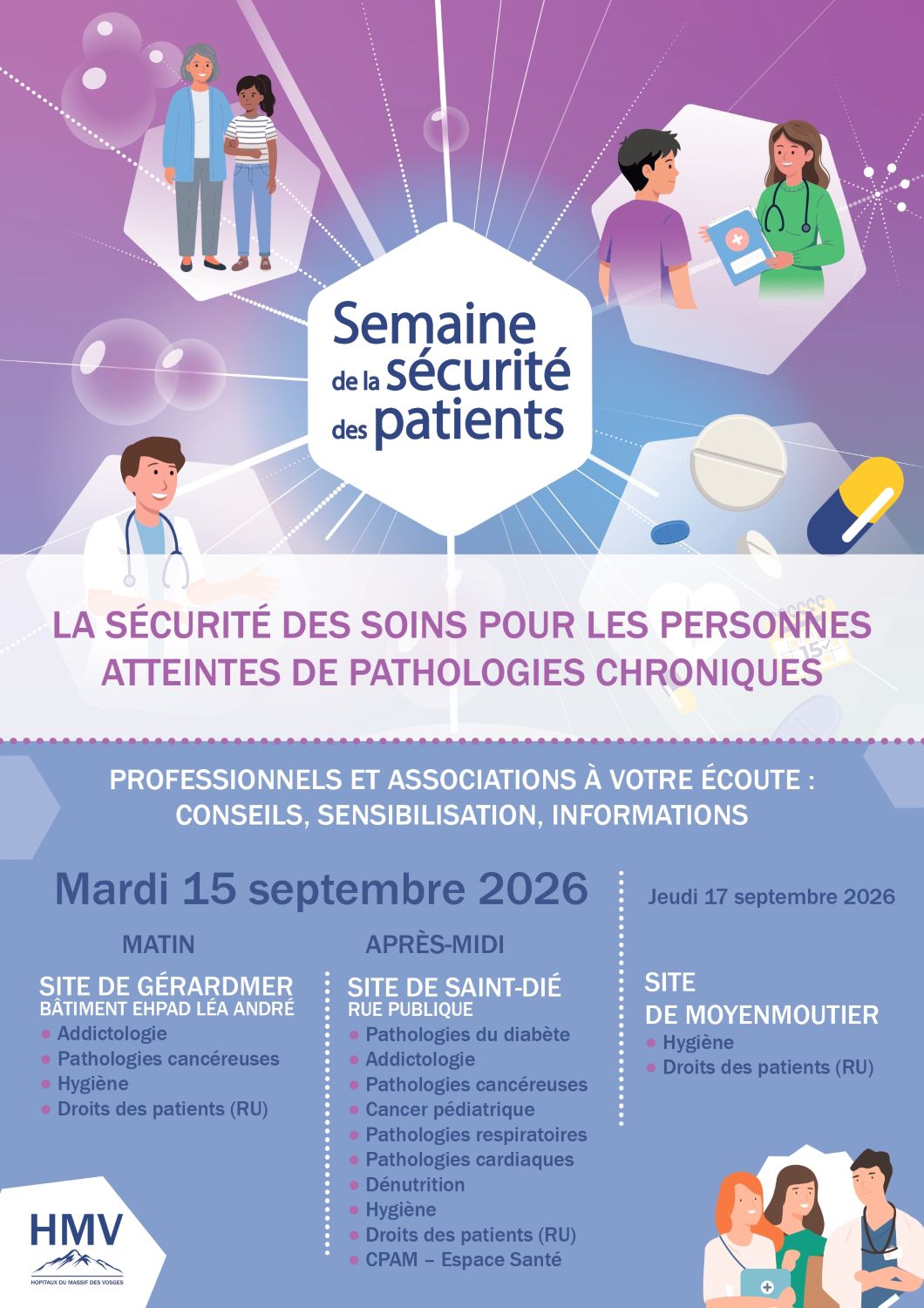 Semaine de la sécurité des patients, la sécurité des soins pour les personnes atteintes de pathologies chroniques